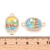 Alloy Crystal Rhinestone and ABS Imitation Pearl Connector Charms PALLOY-T092-07G-3