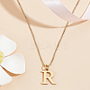 1pc 304 Stainless Steel Letter Pendant Necklaces NJEW-LP0001-38R-G-3