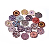 Printed Poplar Wood Buttons WOOD-D021-01C-1