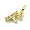 Letter Brass Micro Pave Clear Cubic Zirconia Pendants KK-K354-06G-F-2