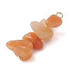Gradient Color Natural Red Aventurine & Natural Sunstone & Natural Topaz Jade Chip Beaded Pendants PALLOY-JF02795-09-4