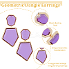 3 Pairs 3 Colors Rhinestone Polygon Dangle Stud Earrings EJEW-FI0002-81-4