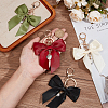 4Pcs 4 Colors Bowknot Polyester Pendant Decorations HJEW-BBC0001-09-3