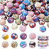64Pcs 8 Colors Round Silicone Focal Beads SIL-GA0001-29A-1