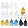 14Pcs 7 Colors Blown Glass Teardrop Bubble Vial GLAA-PH0003-15-1