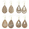 8 Pairs 4 Style 304 Stainless Steel Dangle Earrings EJEW-YW00002-1