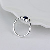 Alloy with Natural Lapis Lazuli Finger Rings FS-WGF3EDB-06-4