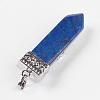 Dyed Natural Lapis Lazuli Big Pendants G-G718-A13-3