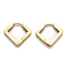 304 Stainless Steel Rhombus Huggie Hoop Earrings STAS-H156-08G-2