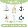 80Pcs 5 Styles Alloy Enamel Pendants ENAM-DC0001-60-2