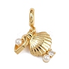 Brass Pave Clear Cubic Zirconia European Dangle Charms KK-N271-32G-1