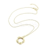 Brass Micro Pave Clear Cubic Zirconia Pendant Necklaces NJEW-B101-03G-02-2