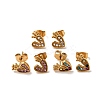 Heart with Crown 304 Stainless Steel Rhinestone Stud Earrings EJEW-A081-16G-1