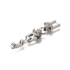 Brass Micro Pave Clear Cubic Zirconia Fold Over Clasps KK-R222-05P-2