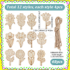 1Set Flower Unfinished Blank Wooden Pendants Set for Painting Arts HJEW-SC0002-71-2