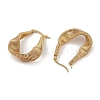 Ion Plating(IP) 201 Stainless Steel Textured Twist Hoop Earrings EJEW-I309-24G-2