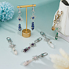 10Pcs Copper Wire Wrapped Natural Quartz Crystal & Amethyst & Rose Quartz & Green Aventurine & Lapis Lazuli Pointed Bullet Pendant Decorations HJEW-FH00149-5