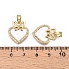 Brass Micro Pave Clear Cubic Zirconia Pendants KK-N254-202G-3