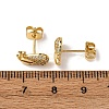 Brass Micro Pave Clear Cubic Zirconia Stud Earrings EJEW-D328-04G-03-5