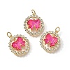 Brass Micro Pave Cubic Zirconia Pendants KK-Q043-07G-01-1