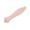 Brass Enamel Fish Connector Charms KK-L255-15G-3