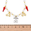 Brass Micro Pave Clear Cubic Zirconia Beaded Necklaces NJEW-Z059-06GP-5