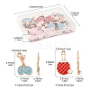 40Pcs 8 Styles Alloy Enamel Pendants ENAM-FS0002-54-4