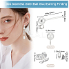60Pcs 304 Stainless Steel Ball Stud Earring Post STAS-BBC0004-20-2