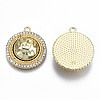 Rack Plating Alloy Crystal Rhinestone Pendants PALLOY-S132-219A-RS-2