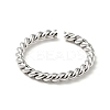 Non-Tarnish 201 Stainless Steel Twist Rope Shape Open Cuff Ring for Women RJEW-G266-40P-1