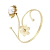 Lotus Alloy Arm Cuff Bangles for Girl Women AJEW-A063-01J-G-4