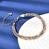 304 Stainless Steel Interlocking Herringbone Chain Bracelet for Women BJEW-K240-08A-M-3