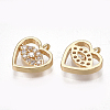 Brass Micro Pave Cubic Zirconia Charms KK-T038-384G-2