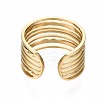 304 Stainless Steel Multi-string Open Cuff Ring RJEW-T023-33G-2