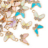 32Pcs 8 Style Alloy Enamel Rhinestones Pendants ENAM-TA0001-26LG-3