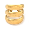 Ion Plating(IP) 304 Stainless Steel Three Layers Wide Open Cuff Ring for Women RJEW-A043-22G-2