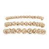 3Pcs 3 Styles Electroplated Natural Lava Rock Round Beads Stretch Bracelets for Women Men BJEW-JB11982-2