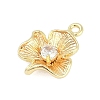 Rack Plating Brass with Cubic Zirconia Pendants KK-Q018-01G-2