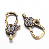 Brass Micro Pave Cubic Zirconia Lobster Claw Clasps LS-KK-P051-02AB-1