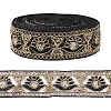 10 Yards Organza Embroidery Flower Ribbons with Paillettes SRIB-WH0011-202A-1
