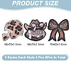 6Pcs 3 Styles Polyester Embroidery Sew on Appliques PATC-FG0002-63-2