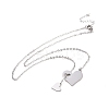 Non-Tarnish 302 Stainless Steel Heart Puzzle Pendant Lariat Necklaces NJEW-I118-01P-2