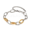 304 Stainless Steel Cable Chain Bracelets for Women BJEW-K279-02GP-4