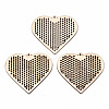 Undyed Natural Wooden Big Pendants WOOD-N007-073-1