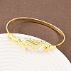 Marine Organism Brass Cuff Bangles for Women BJEW-D368-03N-G-1
