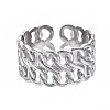 304 Stainless Steel Curb Chain Open Cuff Ring RJEW-T023-24P-1