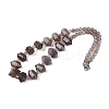 Natural Grey Agate Round & Cone Beaded Necklaces NJEW-N064-03C-2