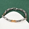 201 Stainless Steel Byzantine Chain Bracelets for Women BJEW-B143-13GP-2