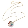 Chakra Yoga Gemstone Pendant Necklaces NJEW-JN05083-02-4