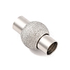 304 Stainless Steel Textured Magnetic Clasps with Glue-in Ends STAS-G008-1-2